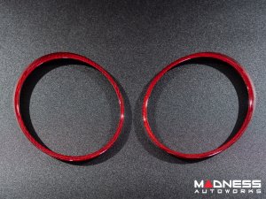 Jaguar F-TYPE Interior Trim - Carbon Fiber - Instrument Cluster Trim Rings - Red Candy